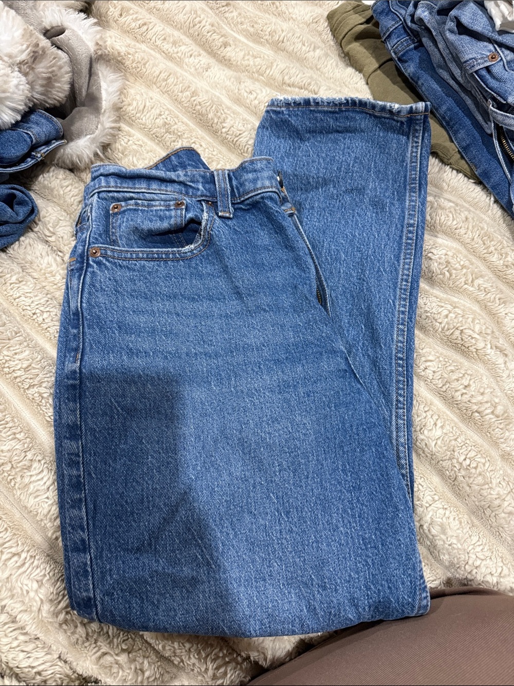 Abercrombie & Fitch Blue High-Rise Straight Denim Jeans
